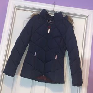 New Tommy hilfiger Hooded Navy Blue Puffer Coat